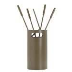 Καφέ Ελιάς Εργαλεία Τζακιού Σε Κουβαδάκι Ζωγομετάλ Κ32-1230