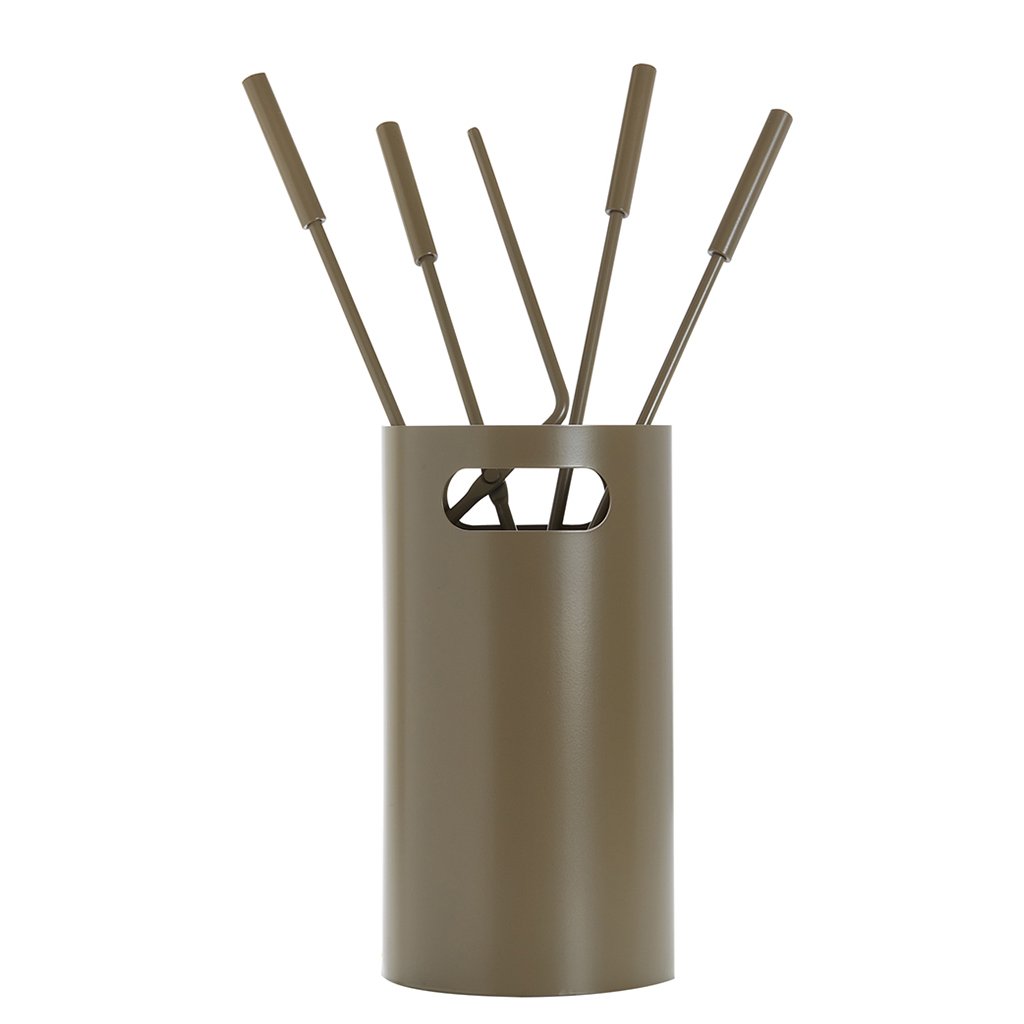 1230-k32h-1024x1024 Καφέ Ελιάς Εργαλεία Τζακιού Σε Κουβαδάκι Ζωγομετάλ Κ32-1230 - Image 1