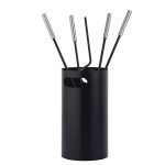 Μαύρο/Νίκελ Ματ Εργαλεία Τζακιού Σε Κουβαδάκι Ζωγομετάλ Κ32-1230