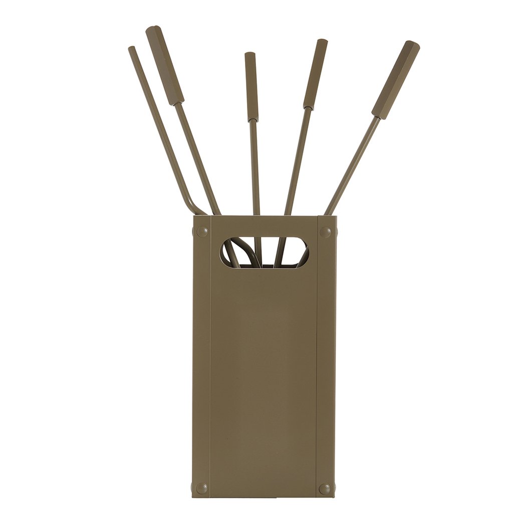 1235-k34h-1024x1024 Καφέ Ελιάς Εργαλεία Τζακιού Σε Κουβαδάκι Ζωγομετάλ Κ34-1235 - Image 1