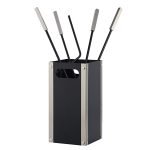 Μαύρο/Νίκελ Ματ Εργαλεία Τζακιού Σε Κουβαδάκι Ζωγομετάλ Κ34-1235