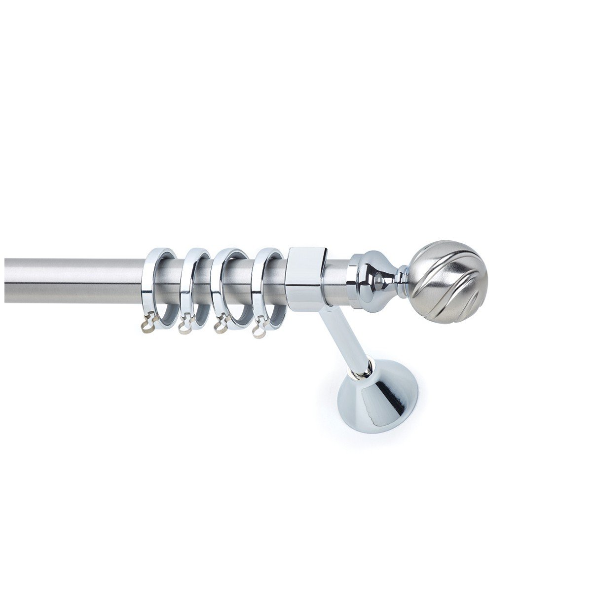 26050 Μεταλλικό Κουρτινόξυλο - Νίκελ Ματ - Φ25 – 26050 - Image 1