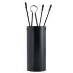 Μαύρο Εργαλεία Τζακιού Σε  Κουβαδάκι Ζωγομετάλ Κ05-0671