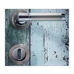 Πόμολα Πόρτας Με Ροζέτα Νίκελ Ματ Ζωγομετάλ 161