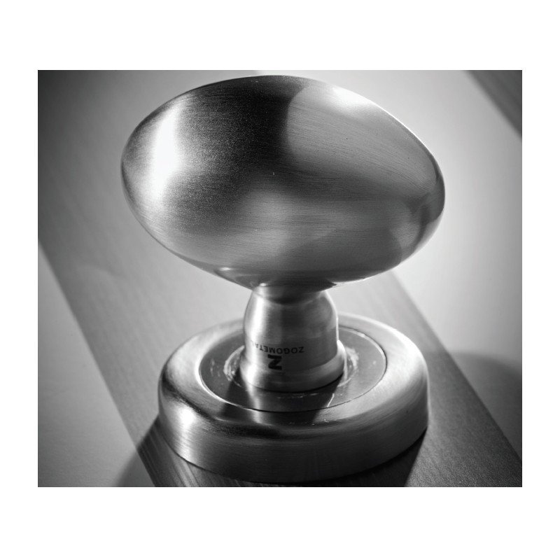 001 zogo (261) Πόμολα Πόρτας Με Ροζέτα Νίκελ Ματ Ζωγομετάλ 184 - Image 1