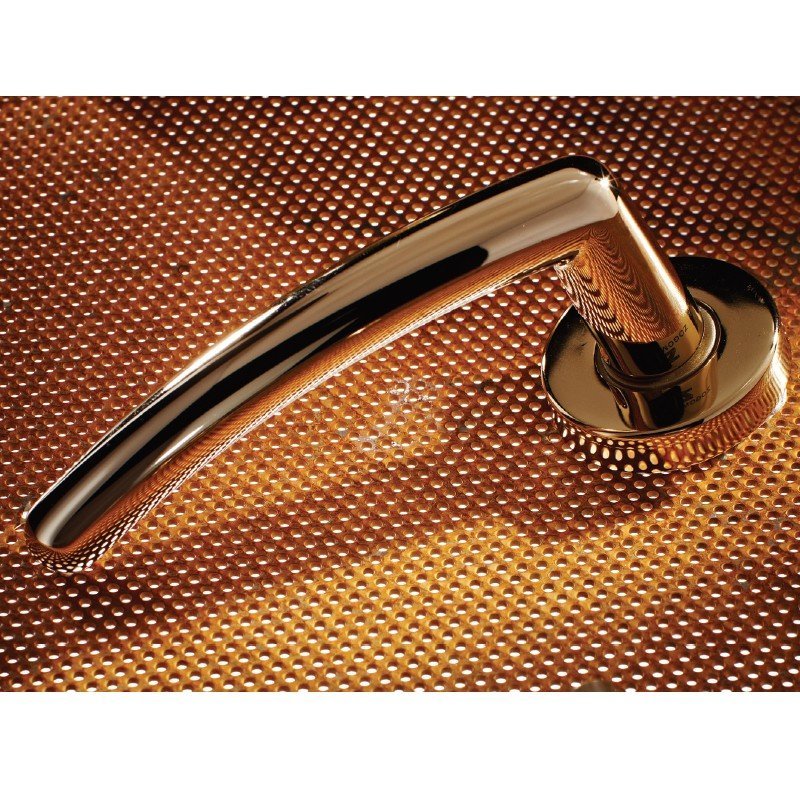 001 zogo (27) Πόμολα Πόρτας Με Ροζέτα Χρώμιο Ζωγομετάλ 304 - Image 1