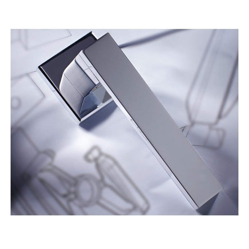 001 zogo (91) Πόμολα Πόρτας Με Ροζέτα Χρώμιο Ζωγομετάλ 2146 - Image 1