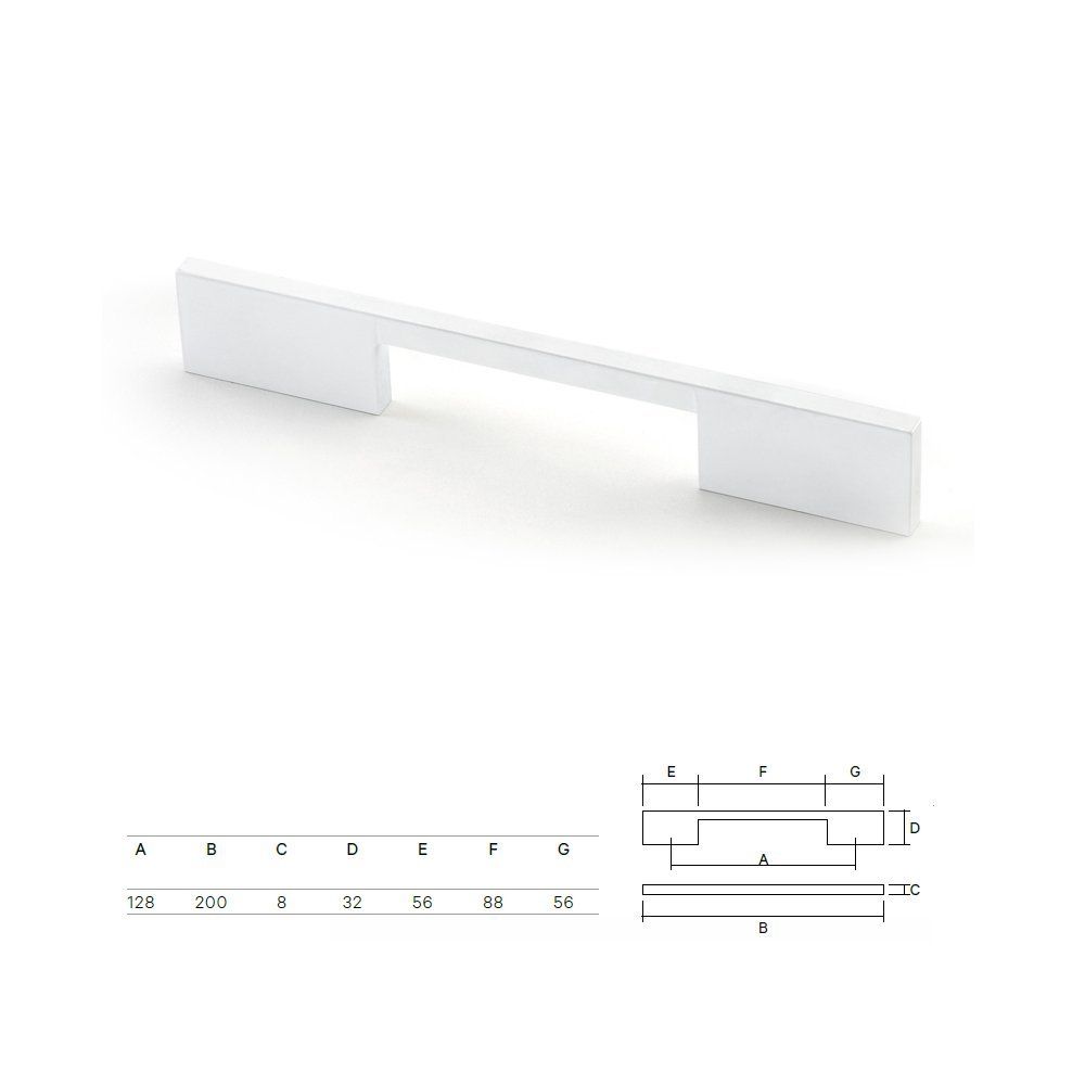 002 757 λευοκ 20-10-23 Ιταλική Λαβή σε Λευκο Ματ 12,8 εκ - Image 1