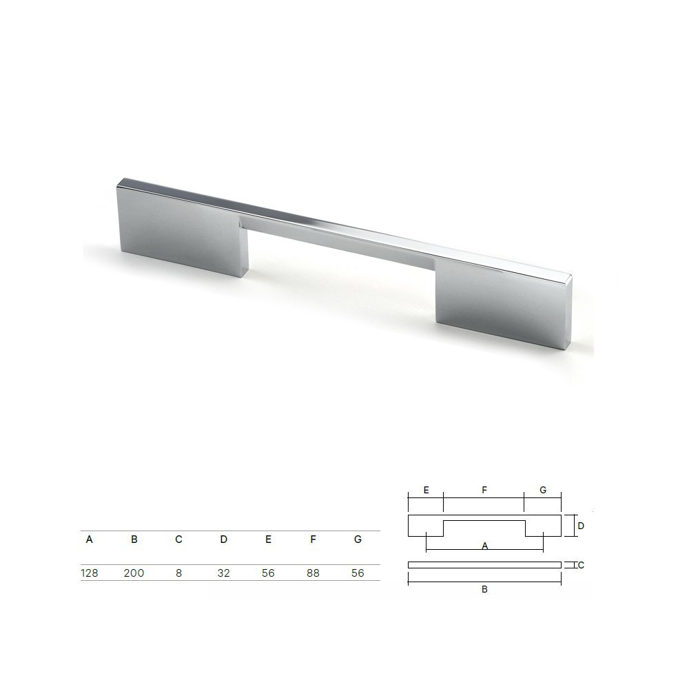 003 757 χρωμιο 20-10-23 Ιταλική Λαβή σε Χρωμιο 12,8 εκ - Image 1