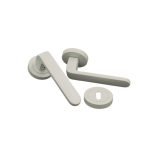 Οικονομικό Πόμολα Πόρτας με Ροζέτα Λευκό