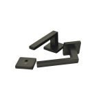 Οικονομικό Πόμολα Πόρτας με Ροζέτα Μάυρο