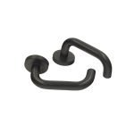 Οικονομικό Πόμολα Πόρτας με Ροζέτα Μάυρο