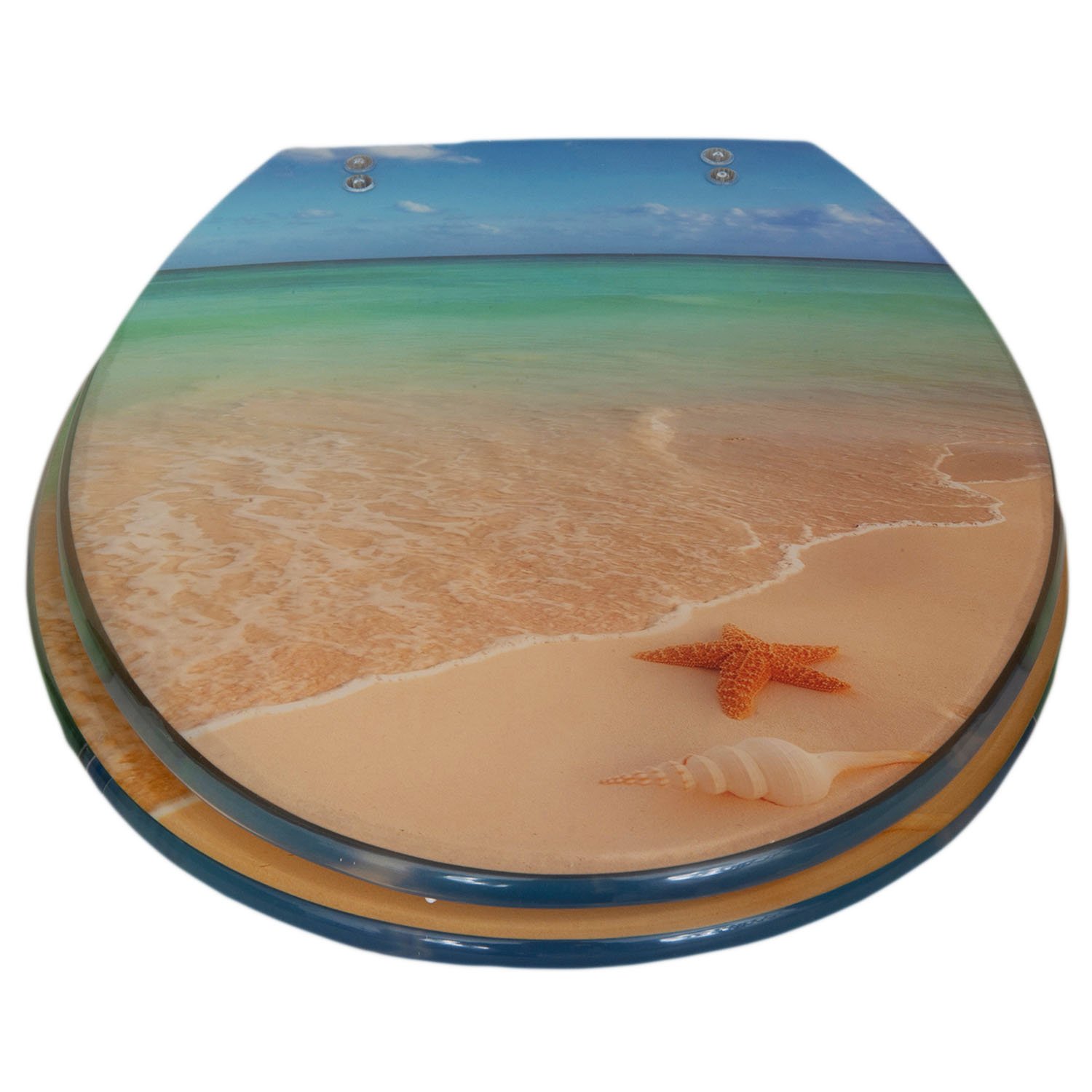 014-POLYRESIN Κάλυμμα λεκάνης Polyresin 36×43 cm παραλία - Image 1