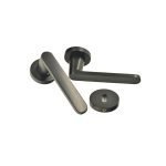 Μασίφ Πόμολα Πόρτας με Ροζέτα Μάυρο