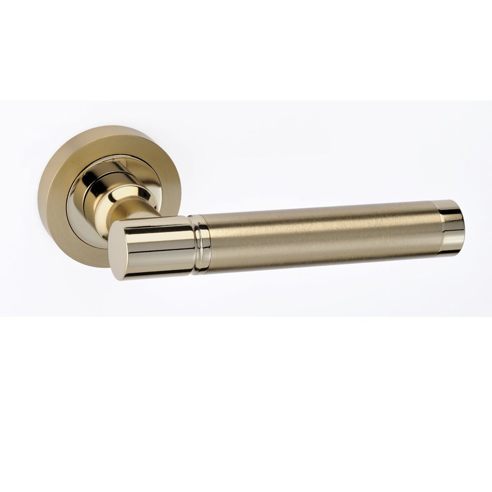 04 (1) Πόμολο Πόρτας Αλουμινίου με Ροζέτα Ορο Ματ/Ορο Best 04 - Image 1