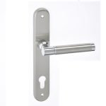 Πόμολο Πόρτας Ορείχαλκου με Πλάκα Νίκελ Ματ/Χρώμιο Best 04 - Κομψό και Μοντέρνο Design