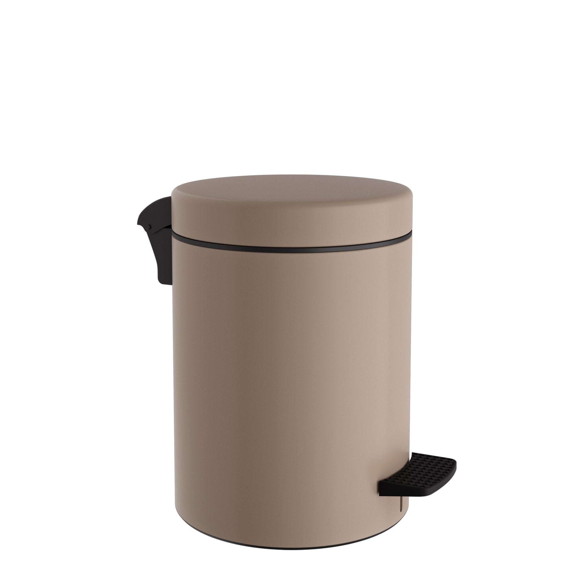 05-096-103 Χαρτοδοχείο 5 Lit, Soft Close – Matt Beige, Pam & Co, Ø20 x H28 (cm), 05-096-103 - Image 1