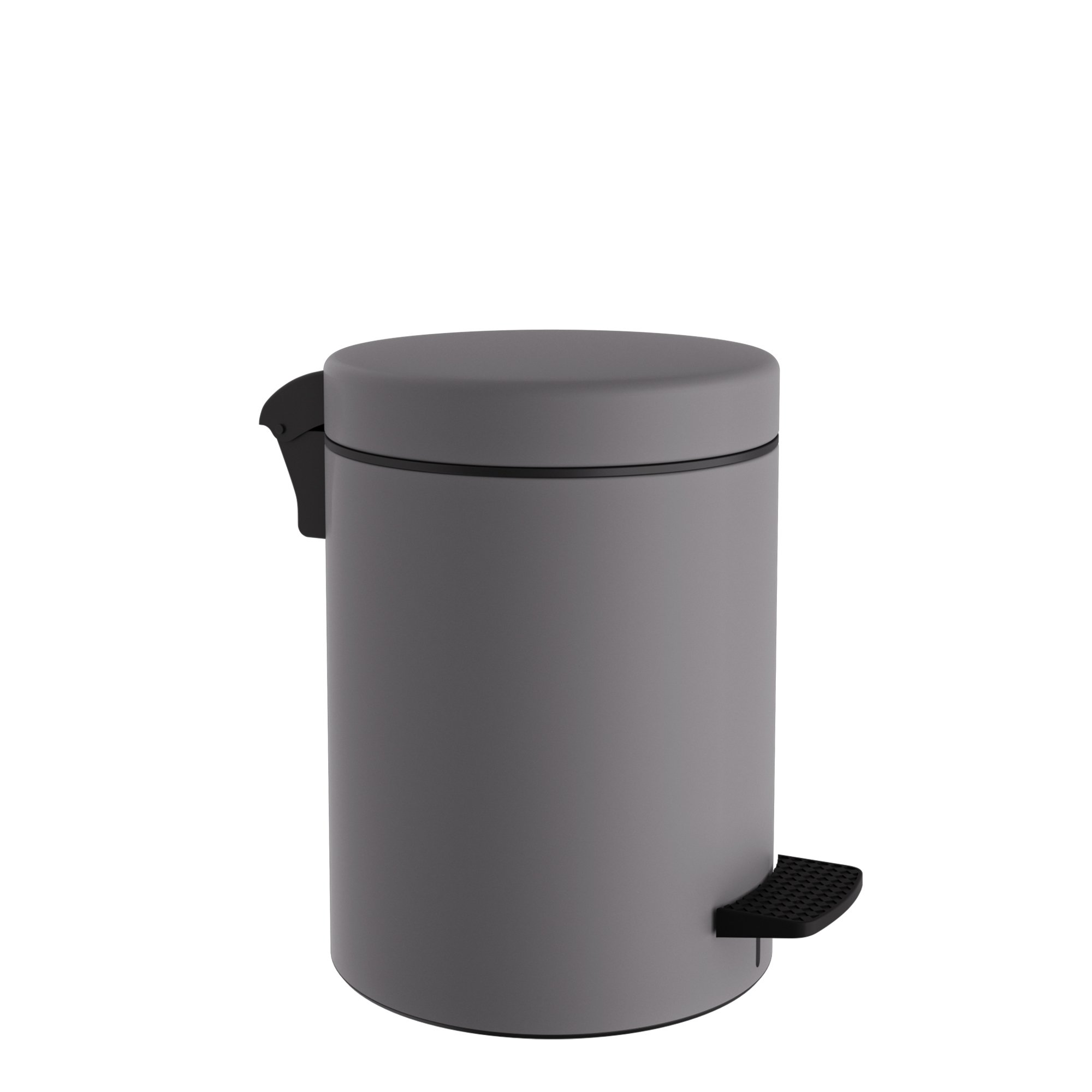 05-096-163 Χαρτοδοχείο 5 Lit, Soft Close – Matt Concrete Grey, Pam & Co, Ø20 x H28 (cm), 05-096-163 - Image 1