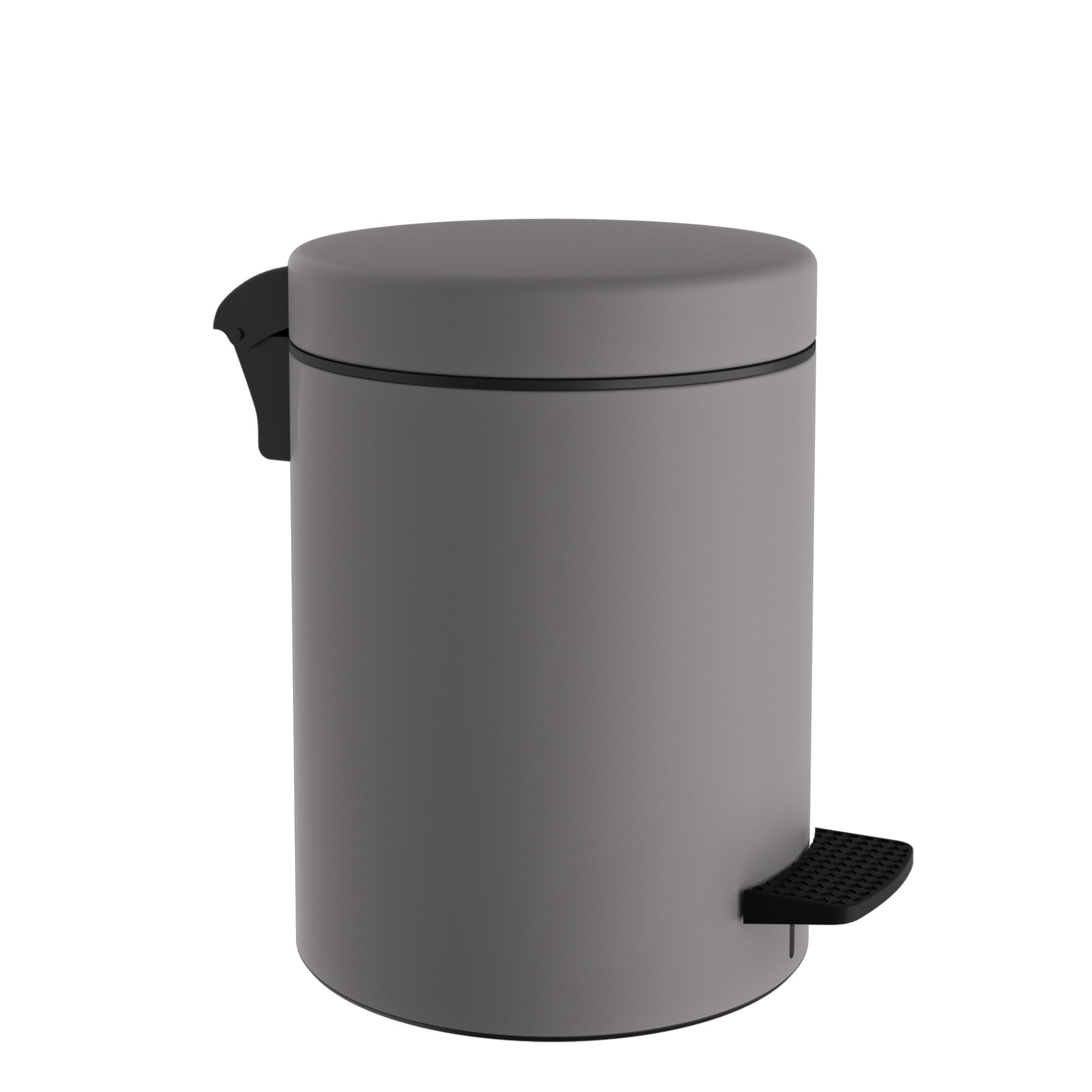 08-500-163 Χαρτοδοχείο 8 Lit, Soft Close – Matt Concrete Grey, Pam & Co, Ø23 x H32 (cm), 08-500-163 - Image 1