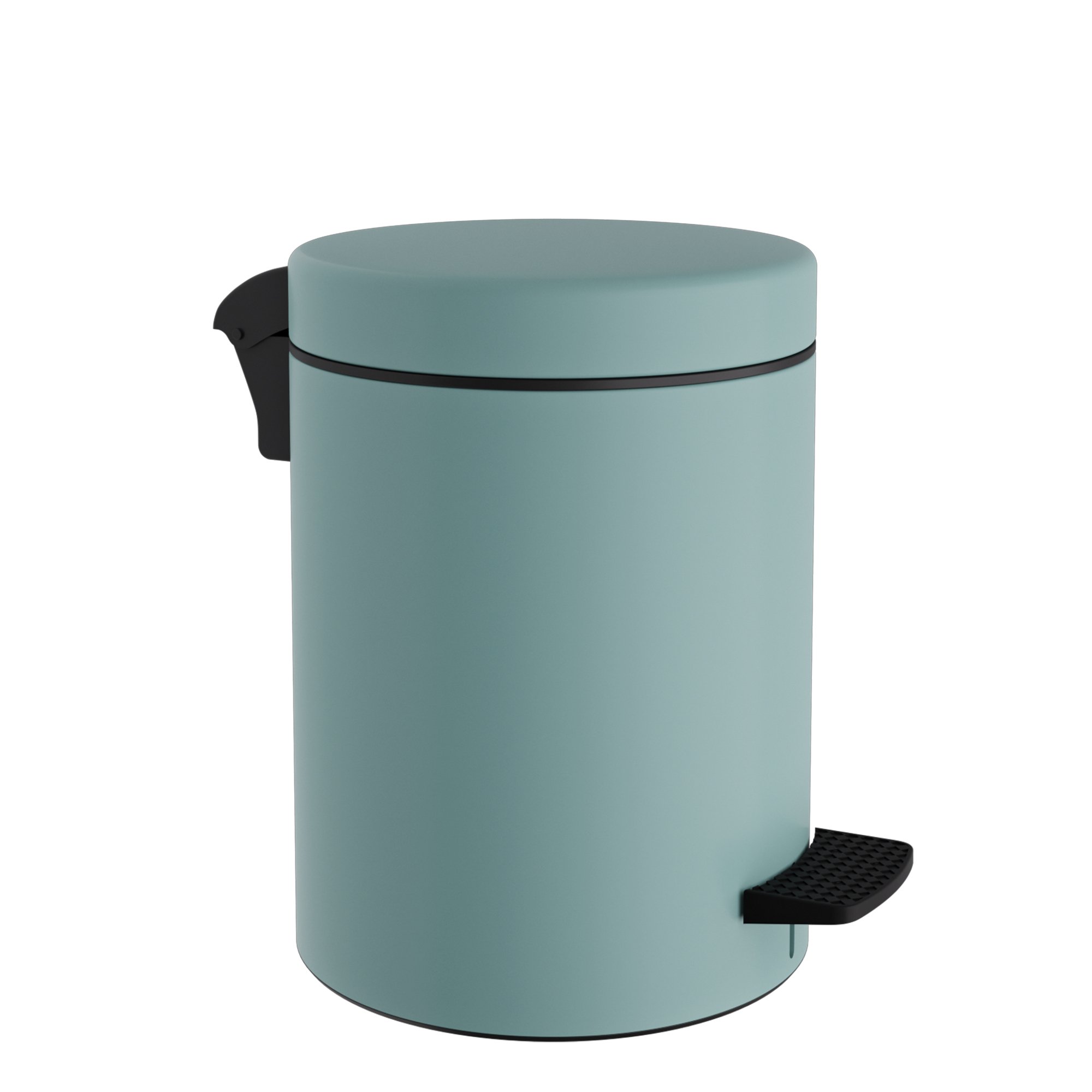 08-500-913 Χαρτοδοχείο 8 Lit, Soft Close – Matt Turquoise, Pam & Co, Ø23 x H32 (cm), 08-500-913 - Image 1