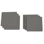 Σουβέρ (6pcs) – Ματ Γκρι, Pam & Co, (W)10 x (D)10 x (H)0.3cm, 10-10-163