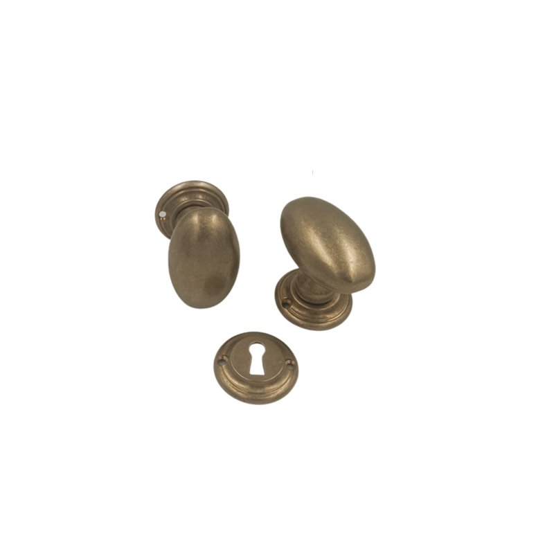 117 Ovalina Φυσικός Ορείχαλκος Ιταλικό Πόμολο Πόρτας ovalina Φυσικός Ορείχαλκος - Image 1