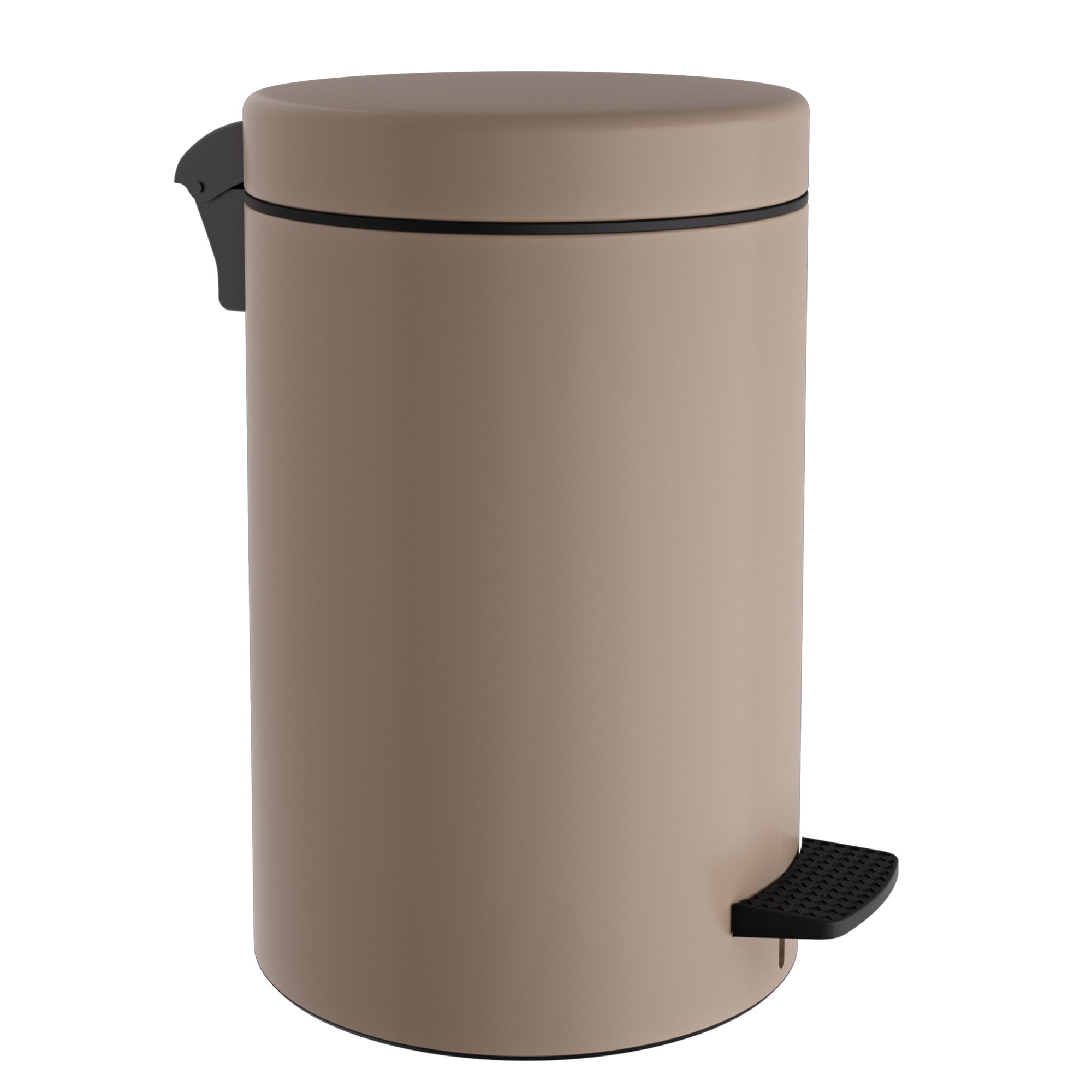 12-090-103 Χαρτοδοχείο 12Lit Soft Close – Matt Beige, Pam & Co, Ø25 x H40 (cm), 12-090-103 - Image 1