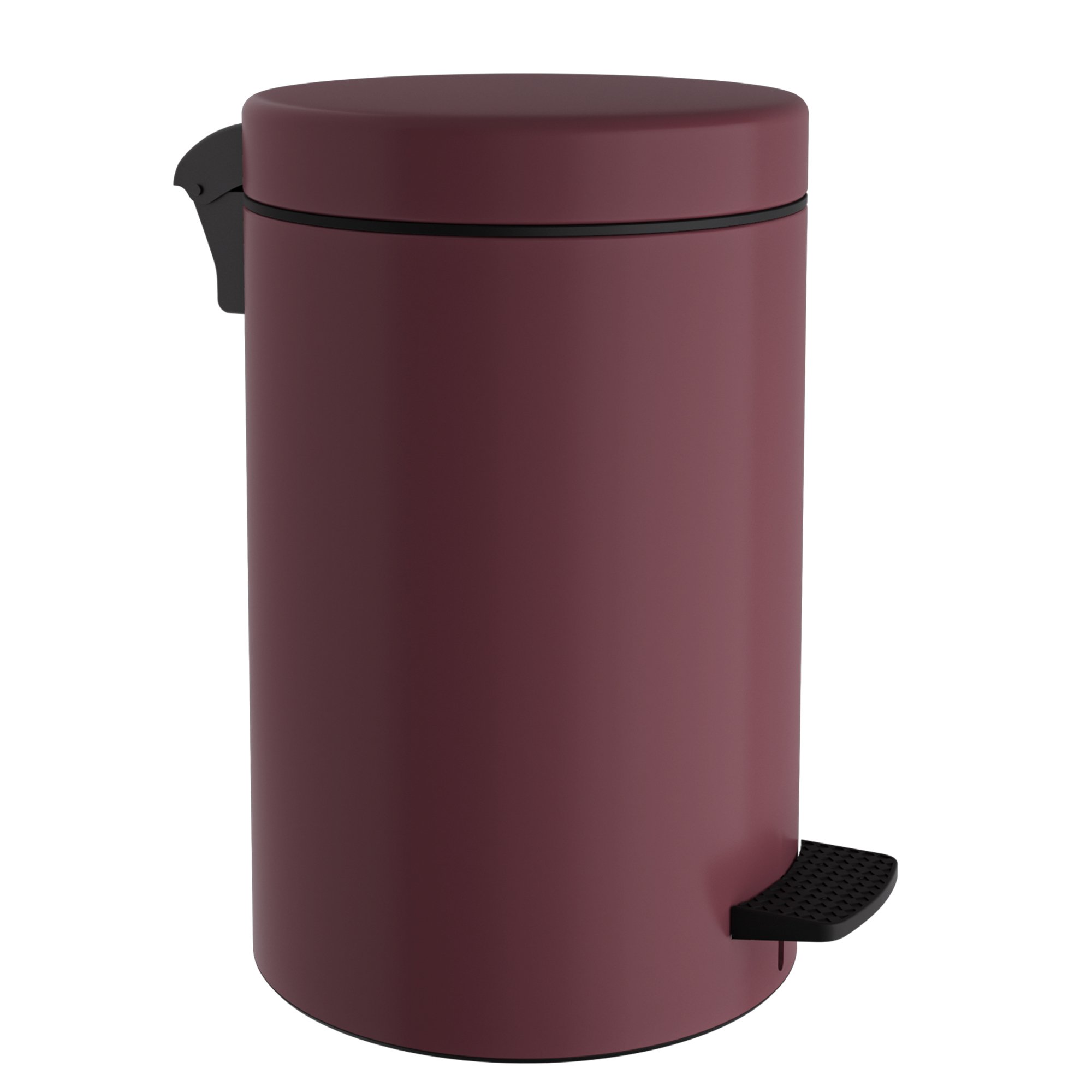 12-090-153 Χαρτοδοχείο 12Lit Soft Close – Matt Bordeaux, Pam & Co, Ø25 x H40 (cm), 12-090-153 - Image 1