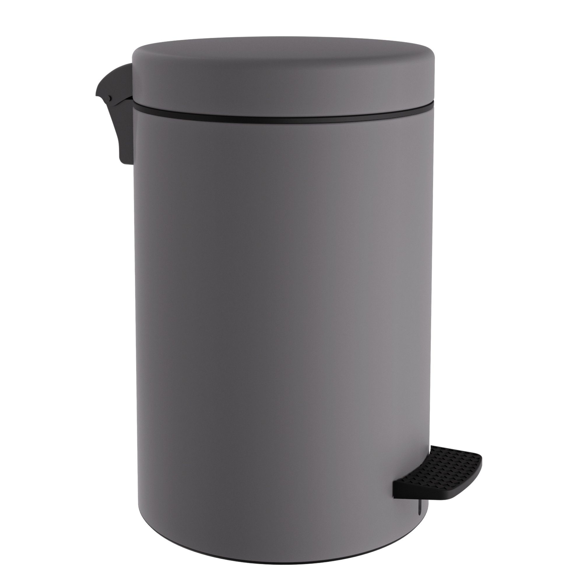 12-090-163 Χαρτοδοχείο 12Lit Soft Close – Matt Concrete Grey, Pam & Co, Ø25 x H40 (cm), 12-090-163 - Image 1