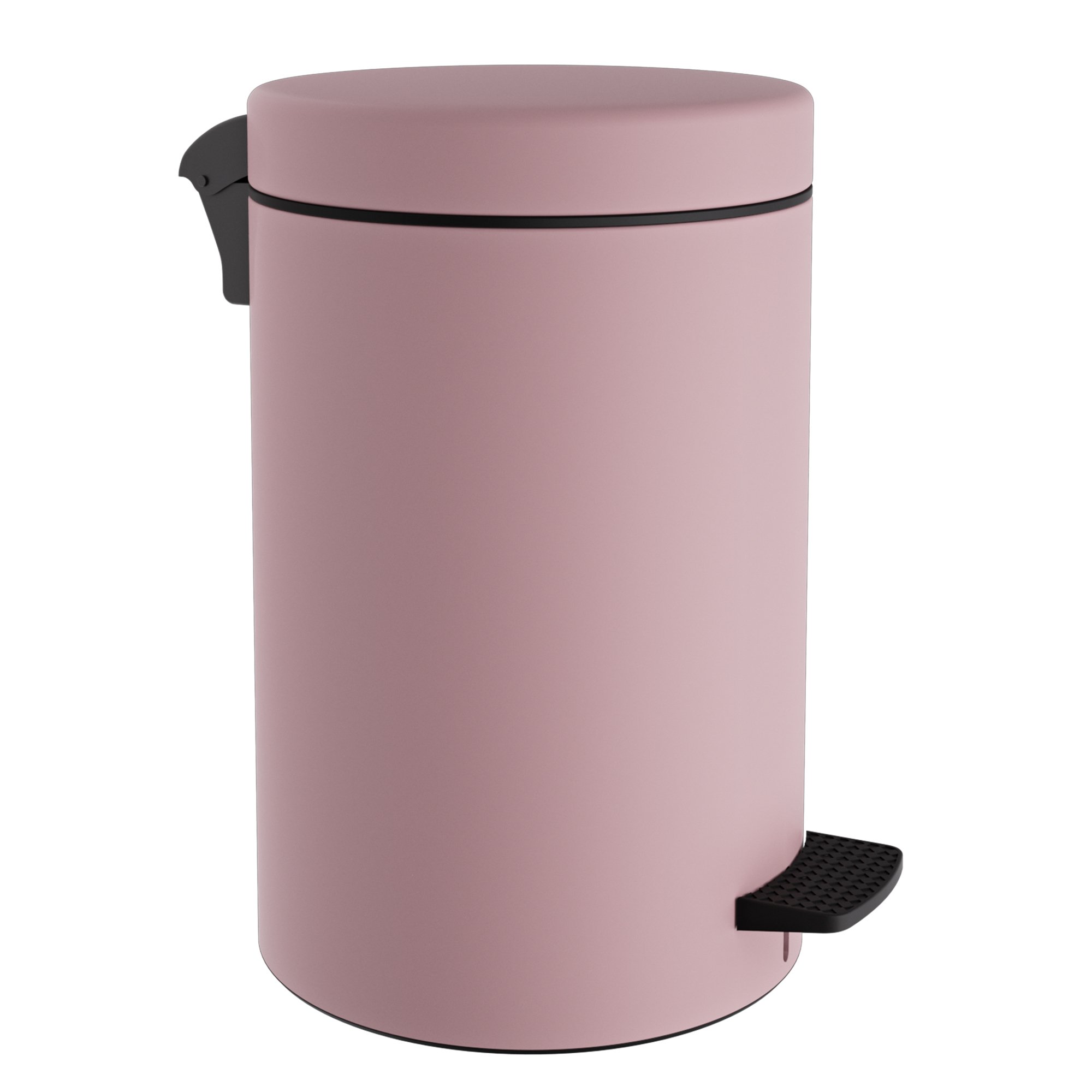 12-090-303 Χαρτοδοχείο 12Lit Soft Close – Matt Pink, Pam & Co, Ø25 x H40 (cm), 12-090-303 - Image 1