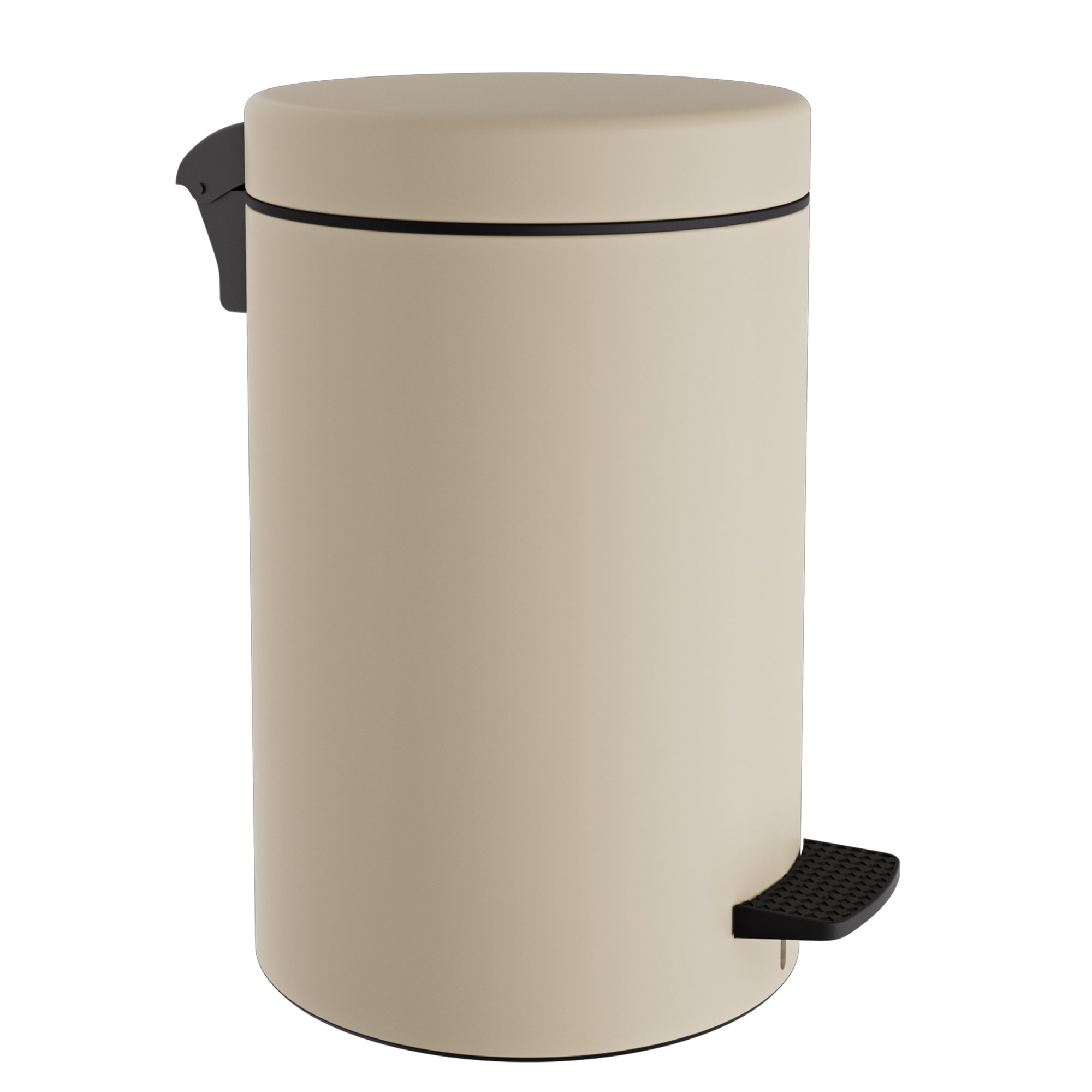 12-090-703 Χαρτοδοχείο 12Lit Soft Close – Matt Ivory, Pam & Co, Ø25 x H40 (cm), 12-090-703 - Image 1
