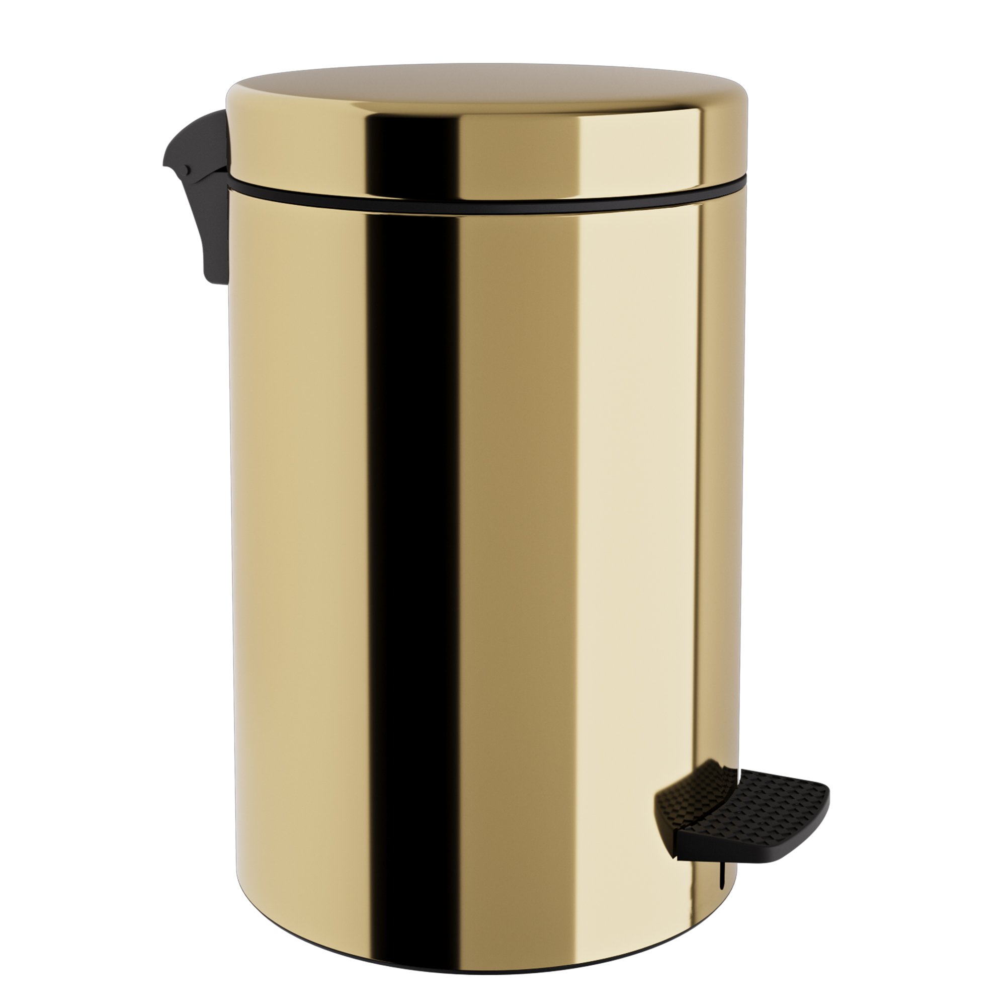 12-300-024 Χαρτοδοχείο 12Lit Soft Close – Gold, Pam & Co, Ø25 x H40 (cm), 12-300-024 - Image 1