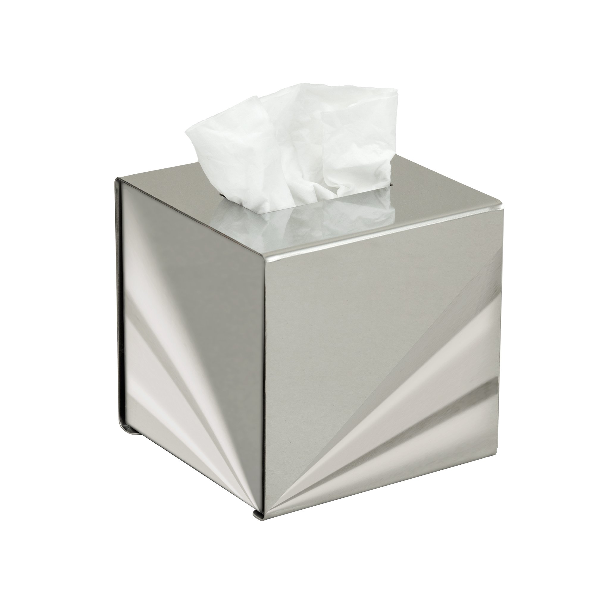 124-001 Επικαθήμενη & Επιτοίχια Θήκη για Χαρτομάντηλα Κύβος – Inox, Pam & Co, (W)13 x (D)13 x (H)13cm, 124-001 - Image 1