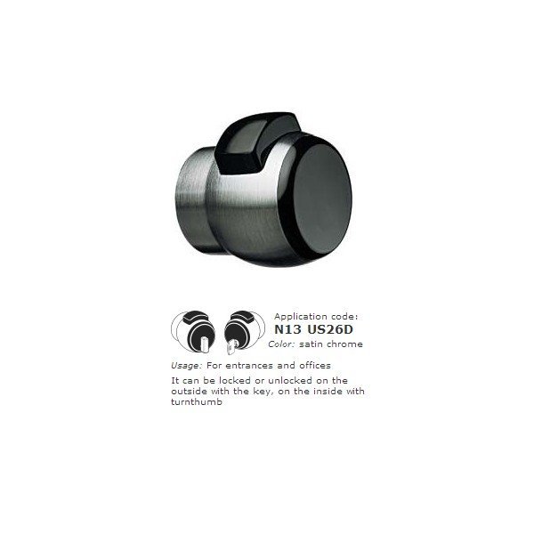 13 US26D Κλειδαριά Meroni Σατινέ ματ για πόρτες γραφείου - Image 1