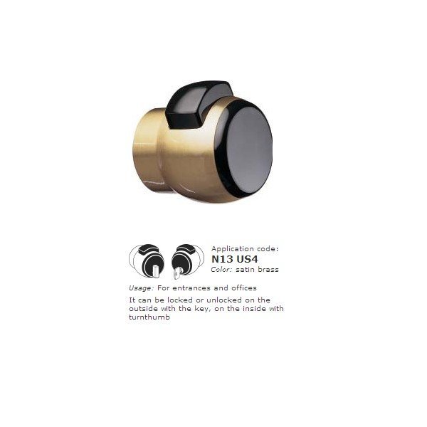 13 US4 Κλειδαριά Meroni Χρυσό ματ για πόρτες γραφείου - Image 1