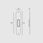 Χούφτες για συρόμενες πόρτες Ζωγομετάλ Αντικέ Σκουριά 135 - Image 2