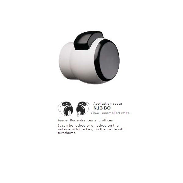 13BO Κλειδαριά Meroni Λευκό για πόρτες γραφείου - Image 1