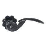 Πόμολα Πόρτας Με Ροζέτα Μαύρο Πατίνα Ασημί Ζωγομετάλ 145