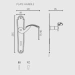 Πόμολα Πόρτας Με Ροζέτα Μπεζ Πατίνα Ζωγομετάλ 145 - Image 2