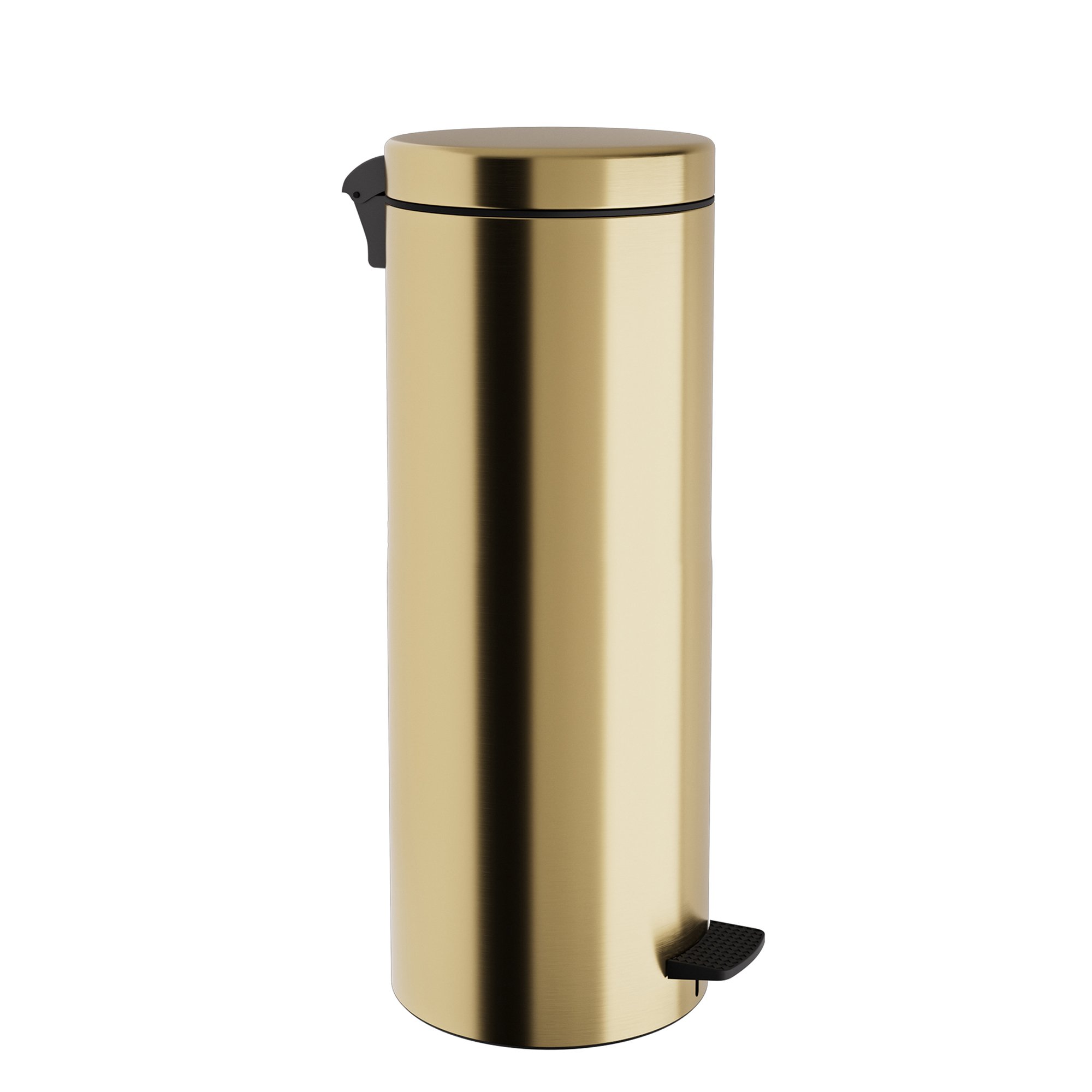 16-2053-023 Χαρτοδοχείο 16 Lit Soft Close, No Inner Bucket – Brushed Brass, Pam & Co, Ø20 x H55 (cm), 16-2053-023 - Image 1