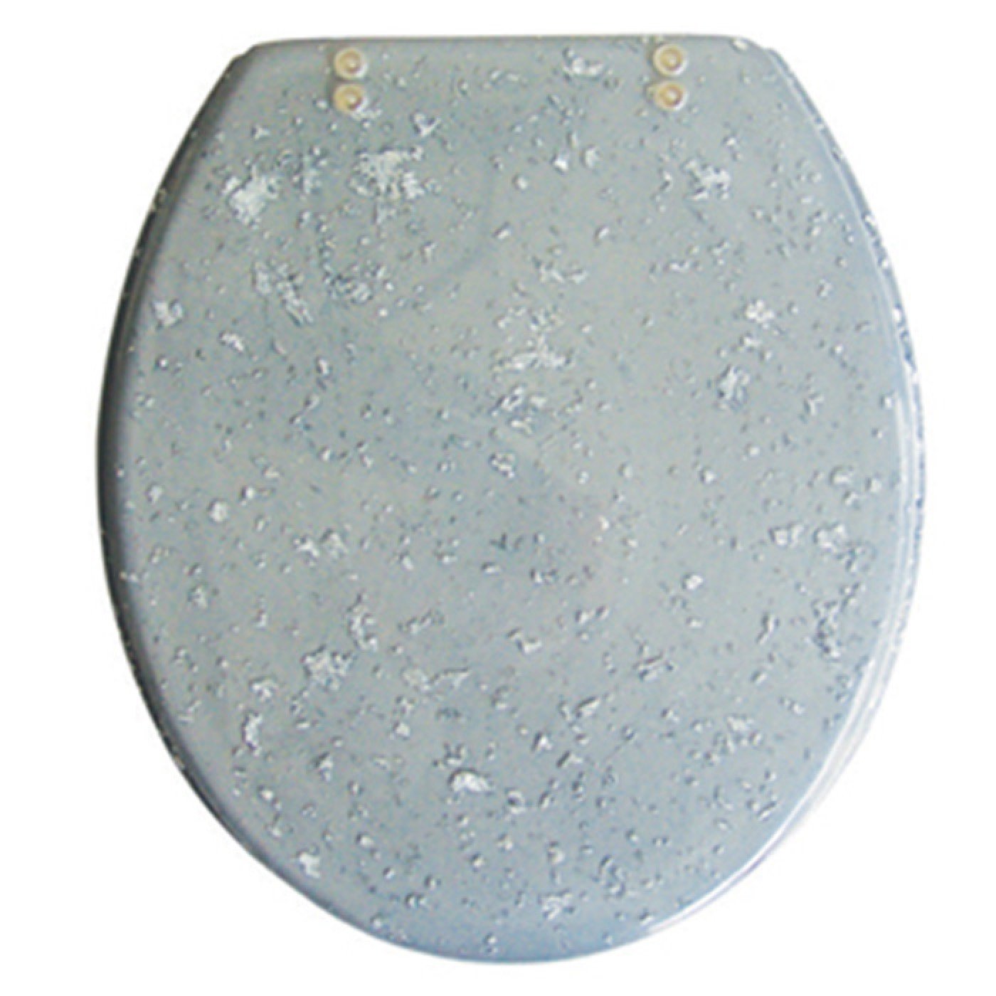 174-SILVER-POLYRESIN Κάλυμμα λεκάνης Polyresin 36x43 cm ασημί με πιτσιλιά - Image 1