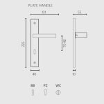 Πόμολα Πόρτας Με Ροζέτα Μάυρο Ζωγομετάλ 2036 - Image 2