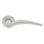 Πόμολα Πόρτας Με Ροζέτα Λευκό Ζωγομετάλ 2071