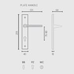 Πόμολα Πόρτας Με Ροζέτα Χρώμιο/Ματ Ζωγομετάλ 2116 - Image 3