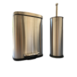 Σετ Κάδος 5 lt soft close παραλληλόγραμμος - Πιγκάλ inox ματ