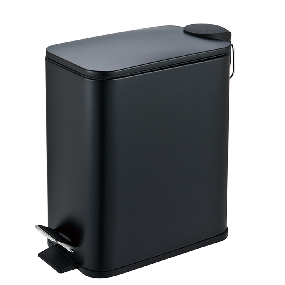 2125 Καλάθι μπάνιου 5lt.με κάλυμμα soft close μαύρο - Image 1