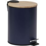 Κάδος Μεταλλικός Soft Close 3 lt με Κάλυμμα Bamboo Μπλε