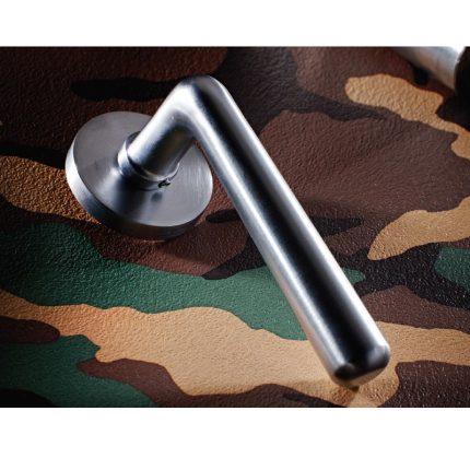 Πόμολα Πόρτας Με Ροζέτα Χρώμιο Ματ Ζωγομετάλ 2201