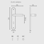 Πόμολα Πόρτας Με Ροζέτα Μάυρο Ζωγομετάλ 2261 - Image 2