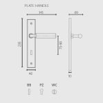 Πόμολα Πόρτας Με Ροζέτα Νίκελ Ματ/Μάυρο Ζωγομετάλ 2281 - Image 2